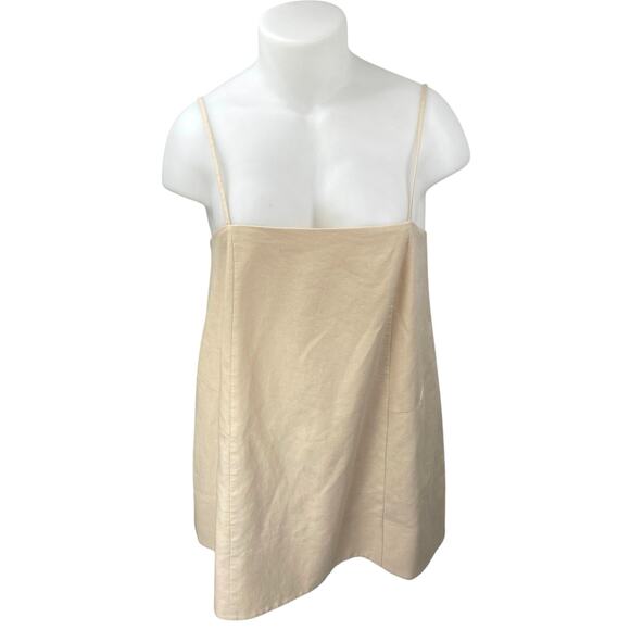 NEW Anthropologie Mare Mare Beige Linen Sleeveless Cami A Line Mini Dress Sz XL - Picture 1 of 5
